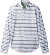 Hugo Boss Men's Green Label Belfiore Slim Fit  Button Down Shirt XL Open Gray